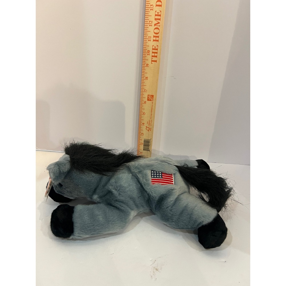 Ty Beanie Buddies Righty the Donkey Grey Plush Stuffed Animal 2000 Flag 14 inch